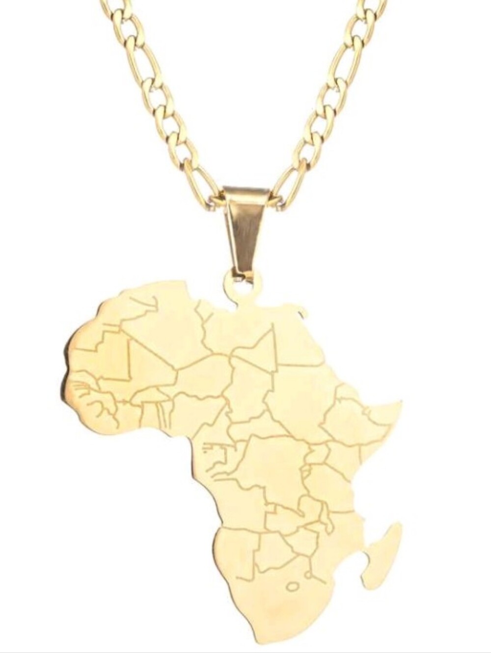Golden Africa Map Pendant Necklace Jewelry